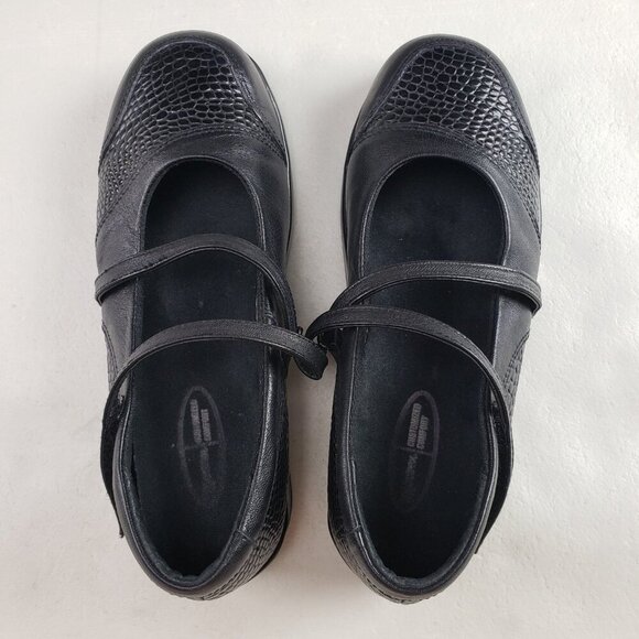 Aetrex Julia Mary Jane Shoe Womens 6.5 X Wide Black Leather Hook Loop Comfort - Picture 8 of 10